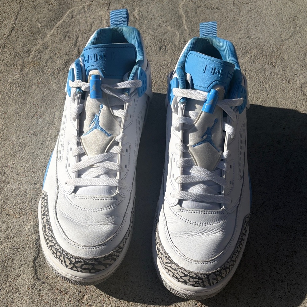 Jordan Athletic Shoes in White and Carolina Blue